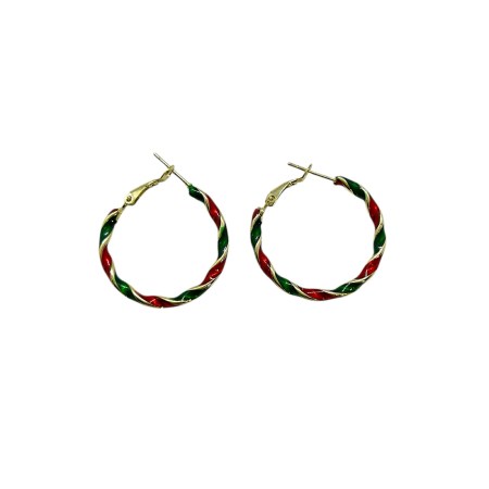 earrings metallic twist round circle1